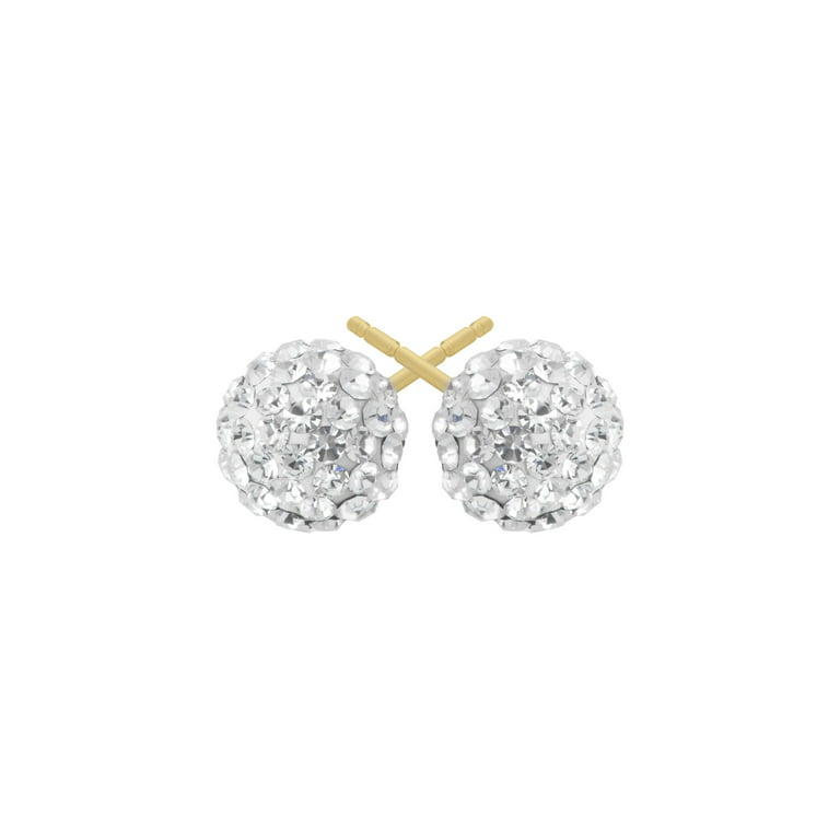 Swarovski Crystal Faceted Clear Crystal Golf Ball Stud Earrings