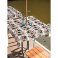 thumbnail image 2 of Outdoor Tablecloths with Umbrella Hole & Zipper, Orange Floral 60x60 Inch Square Tablecloths, Abstract Watercolor Flower Leaf Plant Waterproof Table Cloth, Patio/Pool/Picnic Table Covers, 2 of 8