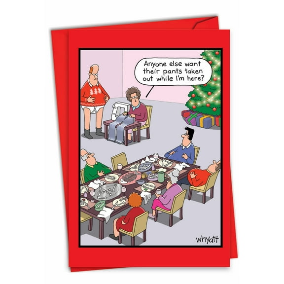 1 Funny Christmas Card with Envelope - Holiday Sewing C7104XSG