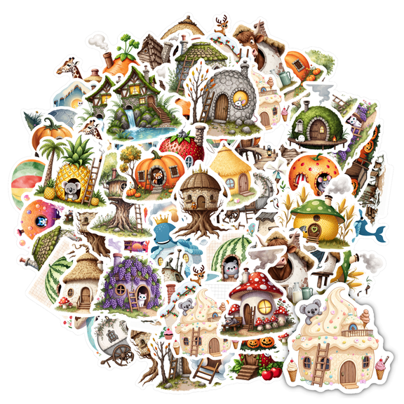 35pcs Charming Stickers Fairy Tale Animal Stickers Whimsical Decals for Suitcase Guitar Notebook