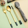 thumbnail image 3 of 3pcs Stainless Steel Dinnerware Set Camping Travel Sets Pink, 3 of 5