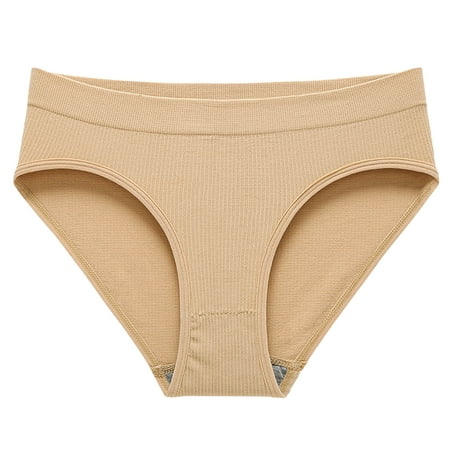 

TAIAOJING Women Seamless Brief Abdominal Low Waist Elastic T Pants Solid Color Waist Thin Panties Women s Underwear