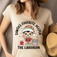thumbnail image 4 of Santa’s Favorite Helper The Librarian T-Shirt | Cute Christmas Elf Reading Tee, Natural, Size XL, 4 of 6