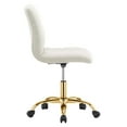 thumbnail image 2 of Ripple Armless Office Chair: Glam Deco Style, Gold Frame, Velvet Upholstery, 2 of 3