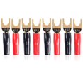 thumbnail image 3 of Conector de Pala en y para Cable Altavoz, 8 Piezas Enchufe Horquilla U Chapado 45 Grados, 3 of 5