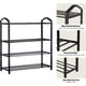 thumbnail image 5 of Zapatero apilable de 5 niveles, resistente estante para guardar 15 pares de zapatos, torre de zapatos negra para dormitorio, entrada, pasillo y armario, 5 of 8