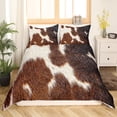 thumbnail image 2 of Milk Cow Print Comforter Cover,Black Brown Highland Cow Cowhide Duvet Cover,Rustic Farmhouse Animals Skin Western Bedding Set,Bull Cattle Wildlife Twin Bed Set, 2 of 5