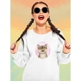 thumbnail image 2 of Cat Licking Face Sweatshirt Women -Kayomi Harai Designs, Female 4X-Large, 2 of 4