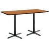 KFI Studios Mode 3' x 6' Bistro Table, Medium Oak, Black Base