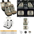 thumbnail image 4 of Yuyamidu Wolf Car Seat Cover Split Covers Western Aztec Car Carpet Mats Steering Wheel Cover Seatbelt Pads Auto Handbrake Cover Set Coasters Auto Decor Set of 15, 4 of 6