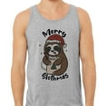 thumbnail image 2 of Merry Slothmas Tank Top Unisex Large Grey, 2 of 5