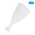 thumbnail image 3 of 2Pcs Silicone Menstrual Cup Women Female Feminine Hygiene Cup Menstruation SuppliesHeart Shaped White S, 3 of 5