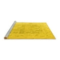 thumbnail image 2 of Ahgly Company Machine Washable Indoor Square Abstract Yellow Modern Area Rugs, 4' Square, 2 of 4