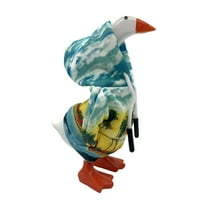 7 Inch Tabletop Goose Statue with Hoodie Outfit Miniature Porch Key Holder Sculpture for Indoor Display