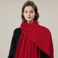 thumbnail image 3 of SuTry Women's Velvet Scarves Winter Versatile Warm Shawl Knitted Style Suitable for Couples Woolen Soft Long Ideal for Cold Weather Warmkeeping(Red,Free Size), 3 of 5