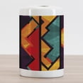 thumbnail image 2 of Modern Ceramic Toothbrush Holder, Geometric Contemporary Art Design Black Bold Zig Zag Borders Pattern, Decorative Versatile Countertop for Bathroom, 4.5" X 2.7", Teal Orange Marigold, by Ambesonne, 2 of 4