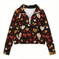 thumbnail image 4 of Xdegoge Girls Heart Print Half Zip Sweatshirts - Cute Valentine's Day Outfit for Kids Toddler Long Sleeve Pullover Sweatshirts Holiday Party Clothes, 4 of 5