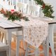 thumbnail image 1 of Camino de mesa navideño Camino de mesa bordado Decoración de copos de nieve Mantel navideño Mantel clásico para el hogar Mantel decorativo Decoración de fiesta, 140 x 30 cm (blanco) Sin platos ni cub, 1 of 5