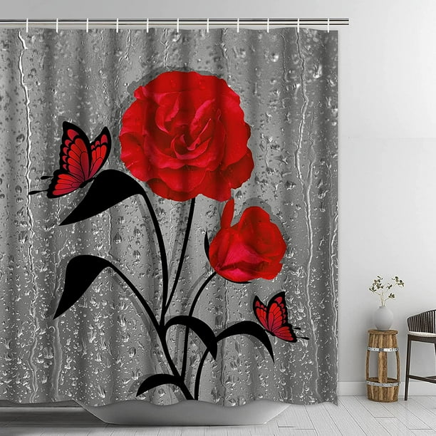 Rose shower curtain discount