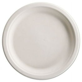 PaperPro Naturals Fiber Round Plates, 3-Compartment, 10.25