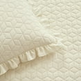 thumbnail image 4 of Lush Decor French Country Geo Ruffle Skirt Textured Tailored Drop Bedspread King, Ivory, 3-Pc Set, 4 of 7
