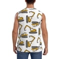 thumbnail image 4 of Goofa Funny Excavator Printed Men's Sleeveless T-Shirt - Athletic Gym Workout Tank Top for Men - Moisture-Wicking, UPF 30+ Quick-Dry Muscle Tee-, 4 of 8