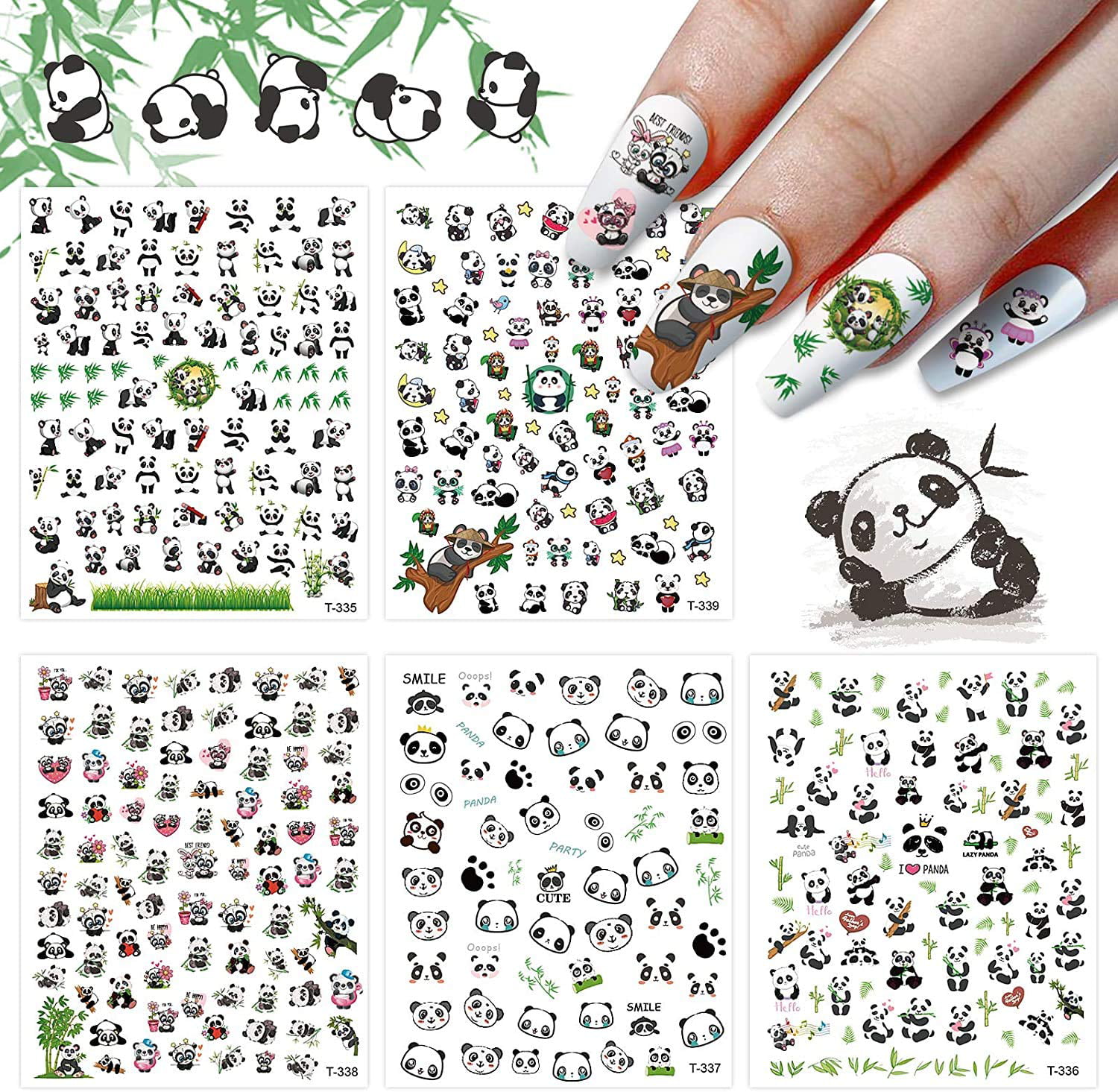 2pcs 3d Panda Bubble Stickers For Kids, Cute Decorative Decals For Greeting  Card, Journal Material