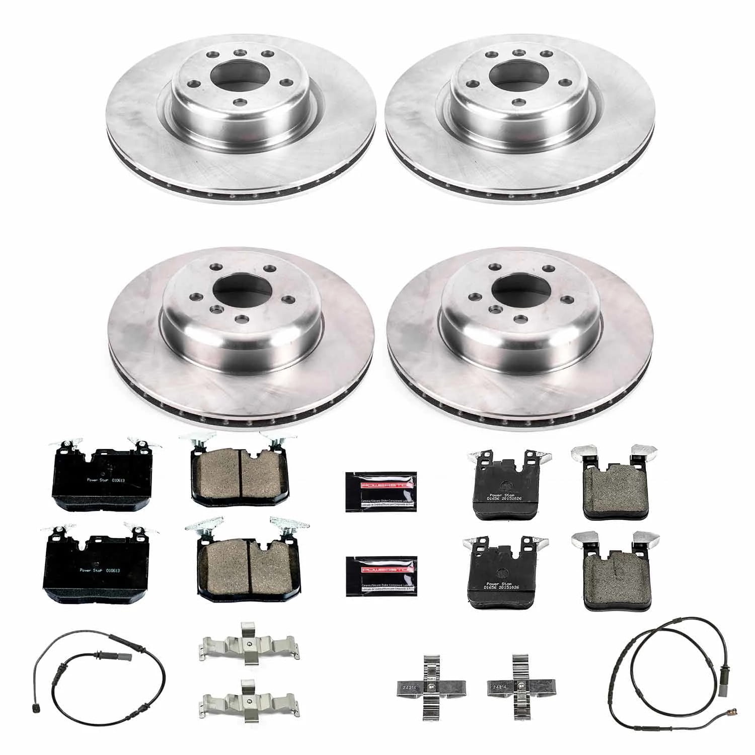 PowerStop Front and Rear Stock Replacement Brake Pad and Rotor Kit Fits: BMW Select Models KOE7547