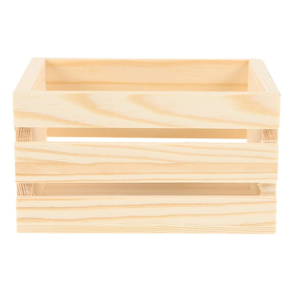 Miangastore Dollhouse Crate, Miniature Wooden Milk Crate Models Mini Fruit Basket Micro Landscape Crate Ornament for Dollhouse Fairy Garden Accessories