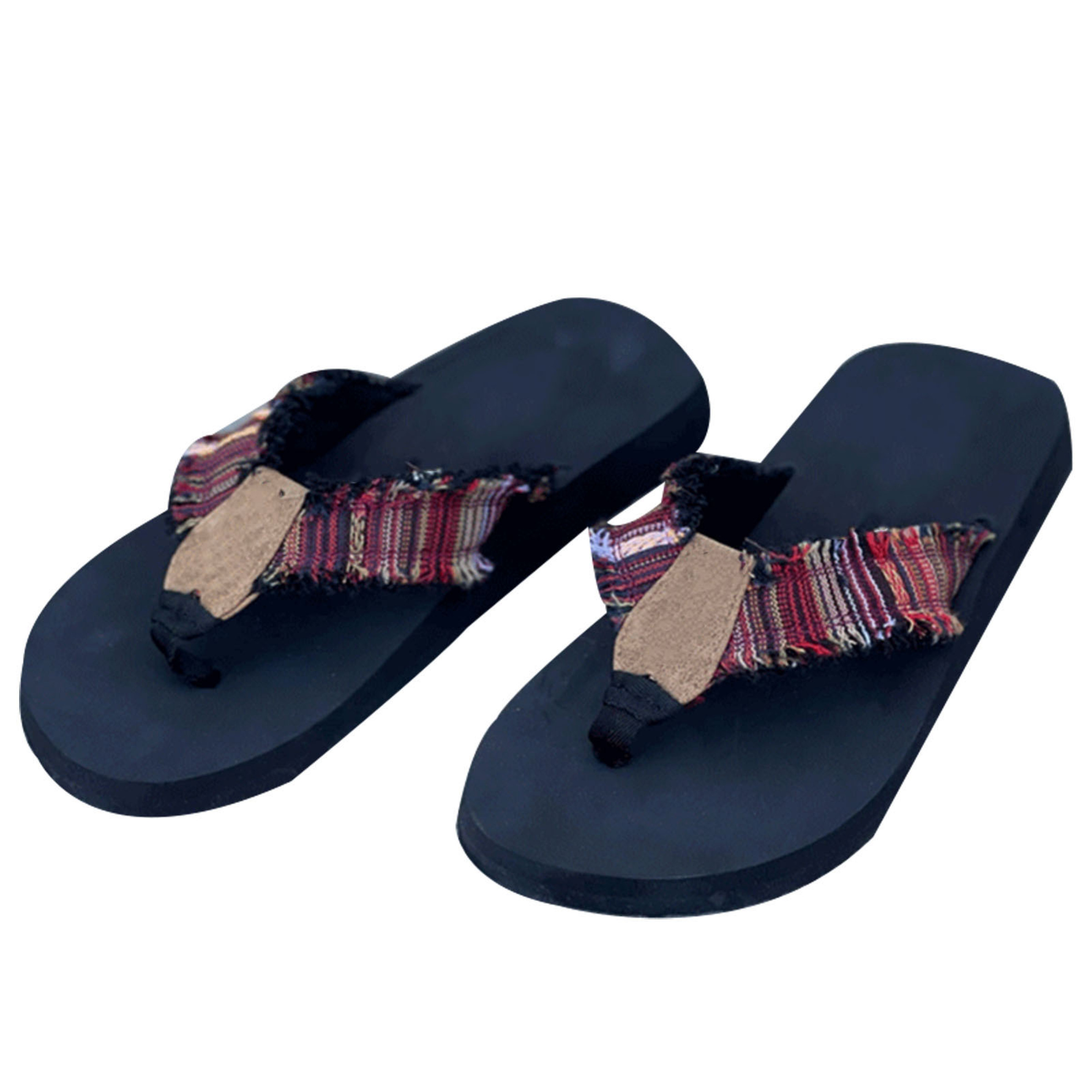 frayed canvas flip flops