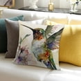 thumbnail image 3 of Watercolor Painting Birds Throw Pillow Cover Super Soft Decorative Animal Hummingbird Pillowcases Cushion Covers Square, 3 of 5