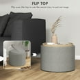 thumbnail image 4 of HOMCOM Round Coffee Table with Tray Top, Storage and Linen Upholstery, 4 of 10