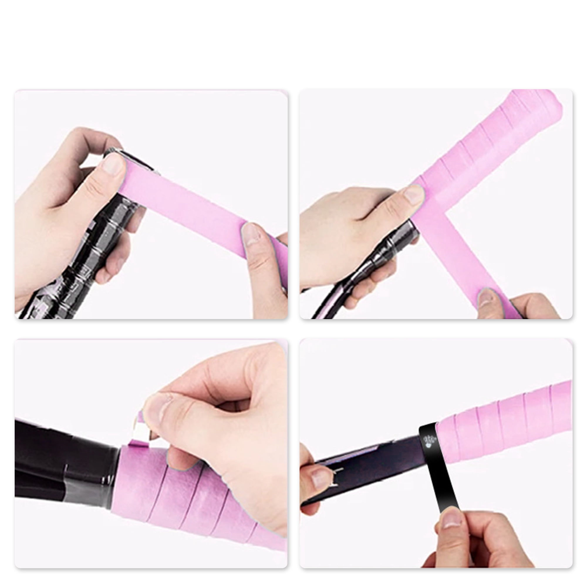Unique Bargains 2 Pcs Tennis Racket Grip Tape Dry Overgrip Tape Deep Pink