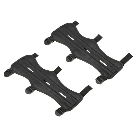 Archery Arm Guard Adjustable Forearm Protector for Shooting Practice, Black, 2 Pack