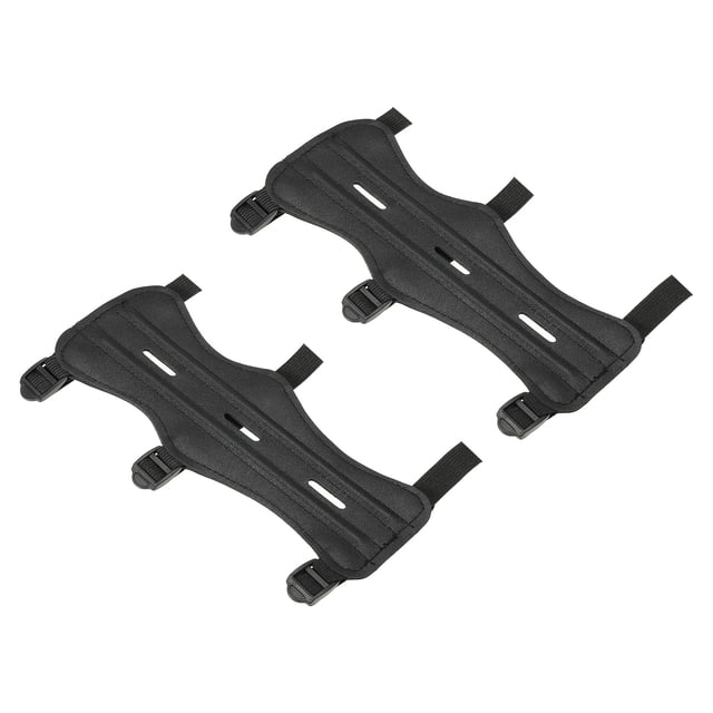 Protector de brazo de tiro con arco ajustable para la práctica de tiro, negro, paquete de 2