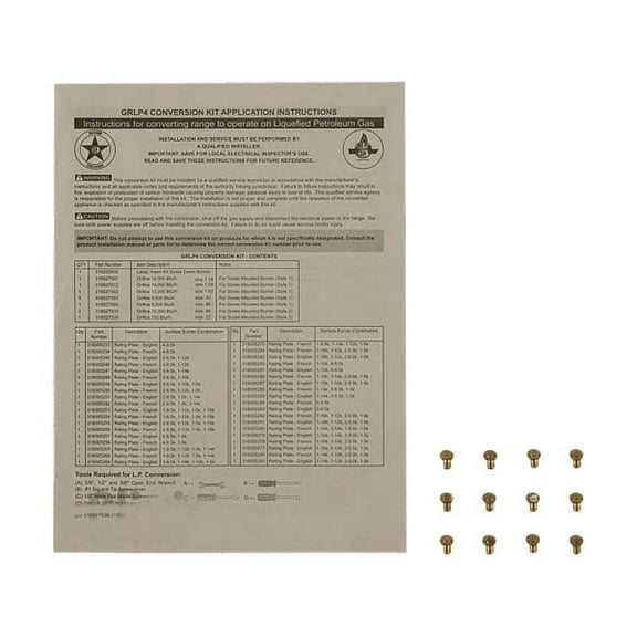 GRLP4 Frigidaire Appliance Lp Conversion Kit