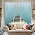 thumbnail image 5 of Swag Curtains Valances for Windows, Turquoise Green Cyan Gradient Short Kitchen Window Curtains Over Sink, Abstract Watercolor Cafe Curtains Panel Set Of 2,Rod Pocket, 45 Inches Length, 5 of 8