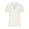thumbnail image 6 of BXINGOHAI Men's Short Sleeve Shirts Fashion Zipper Golf Casual Slim Fit T-Shirt Clearance Sale White,L, 6 of 6
