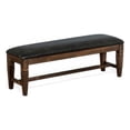 thumbnail image 2 of Flint Bench, Dark Gray Faux Leather, Dark Brown Mahogany, 56 Inch, 2 of 7
