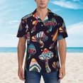 thumbnail image 4 of Lsque Mushroom Doodle pattern Hawaiian Shirt for Men, Unisex Summer Beach Casual Short Sleeve Button Down Shirts-XX-Large, 4 of 9