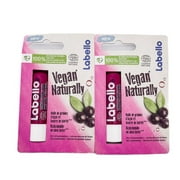 Labello Vegan Naturally Acai Berry Tinted Lip Balm 24H Hydration 2 x 4.8g Tube
