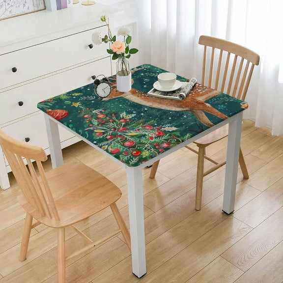 BANET  Table Cloths  Decorative Washable Rectangle Tablecloth, Kitchen & Camping, Hygge Christmas - Thanksgiving/Christmas white