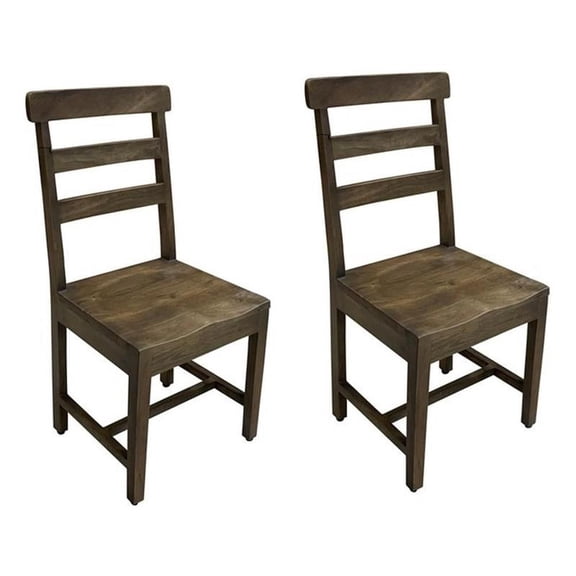 Taran Designs Brooke Solid Wood Dining Chairs (Set of 2) in Dark Brown
