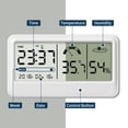 thumbnail image 2 of Digital Hygrometer Electronic Temperature Humidity Meters Gauge with Time Date LCD Display Clock Indoor Thermometer, 2 of 8