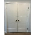 thumbnail image 2 of Solid French Double Doors | Planum 0020 White Silk | Wood Solid Panel Frame Trims | Closet Bedroom Sturdy Doors -60" x 80" (2* 30x80), 2 of 5