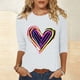thumbnail image 5 of Mujeres Tres Cuartos de Manga Tops Día de San Valentín Impreso Suelto Cuello Redondo Suéter, Suelto Ajuste Tops para las Mujeres Vestir Fiesta Casual, 5 of 5