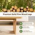 thumbnail image 2 of 47" Farmhouse Coffee Table with Solid Pine Legs Wooden Center Table for Living Room Rectangle Rustic Table Multi-Functional Coffee Table Natural, 2 of 12