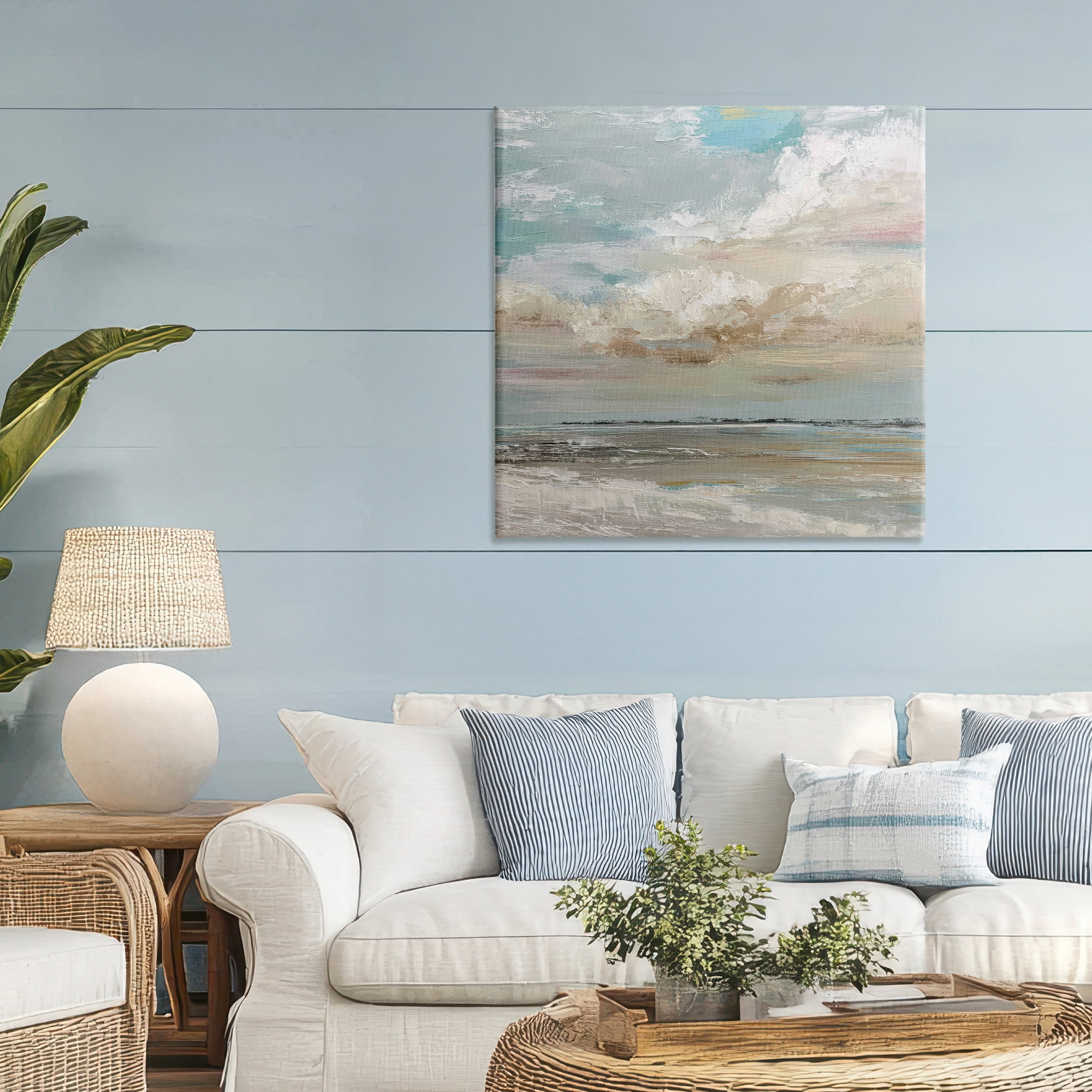 Stupell Industries Cloudy Beach Brushstrokes Canvas Wall Art, design by Kim Curinga