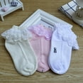 thumbnail image 3 of 1 to 12 Years New Spring Autumn Thin Children Lace Socks Kids Cotton Socks Mesh Girls Short Dance Socks WHITE M(FOR AGES 4-6), 3 of 7