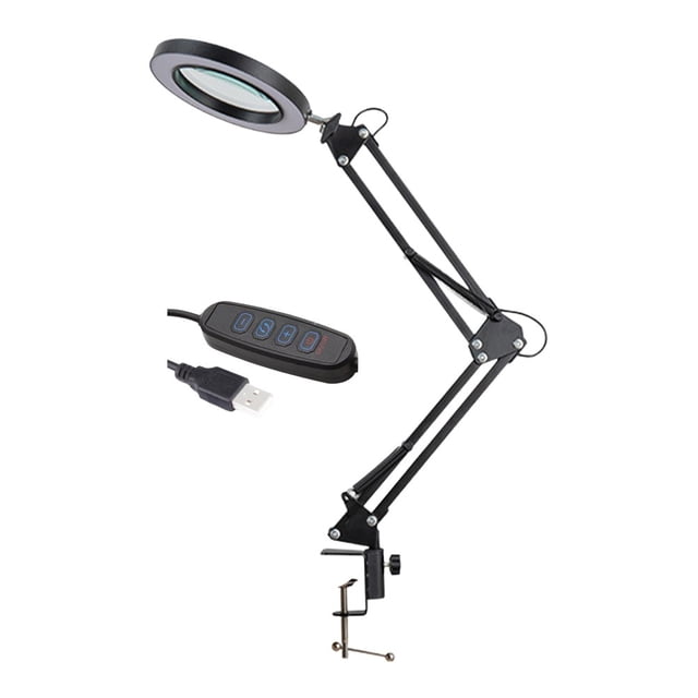 Led Lighting Magnifier 3 Colors Led Magnifier For Soldering Iron Repair - Short Version--Black